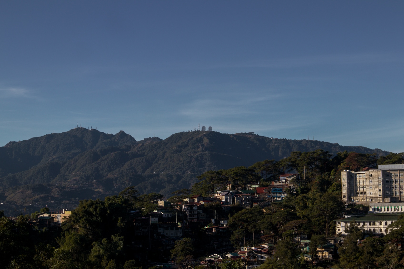 Mountain with buildings in the foreground