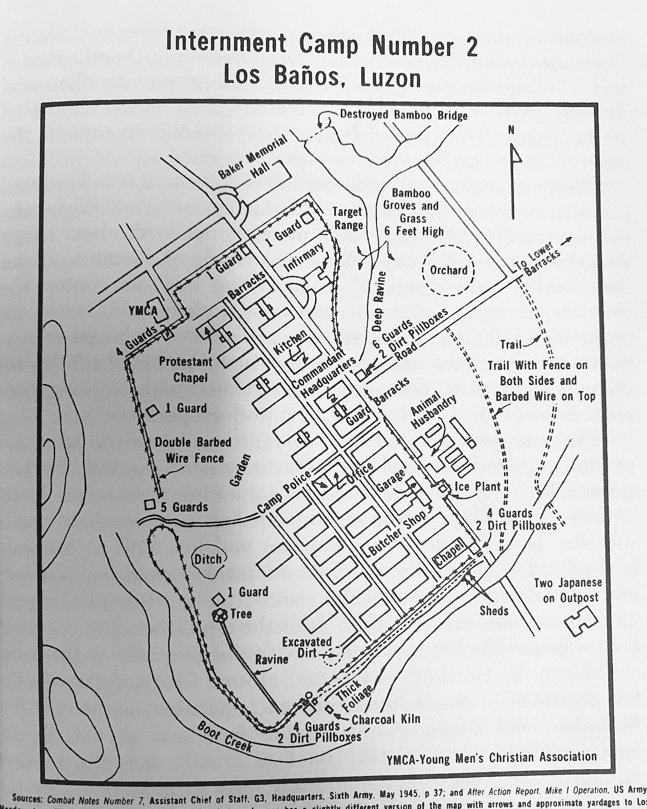 Map of the Los Baños internment camp