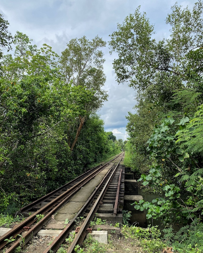 Railroad crossing a bridge at San Jose